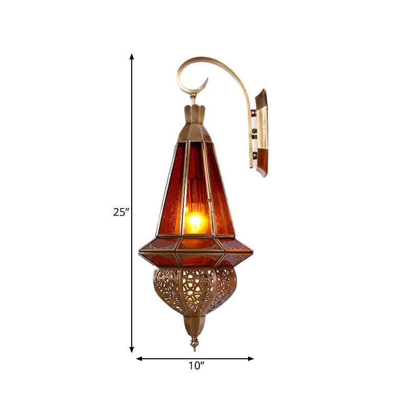1 Bulb Metal Wall Lamp Sconce Art Deco Brass Urn Restaurant Wall Mounted Lighting Clearhalo 'Wall Lamps & Sconces' 'Wall Lights' Lighting' 381778