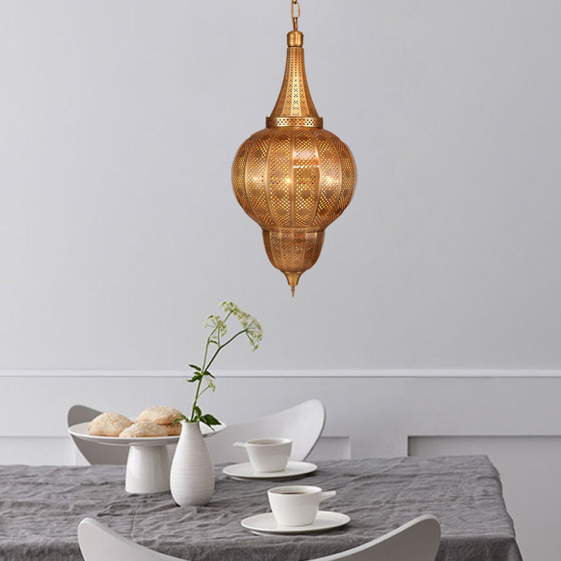 Brass Sphere Pendant Chandelier Arabian Metal 7 Lights Restaurant Hanging Ceiling Light Brass Clearhalo 'Ceiling Lights' 'Chandeliers' Lighting' options 381853_8bfaff20-1849-4779-9f3a-365b3d2457f5