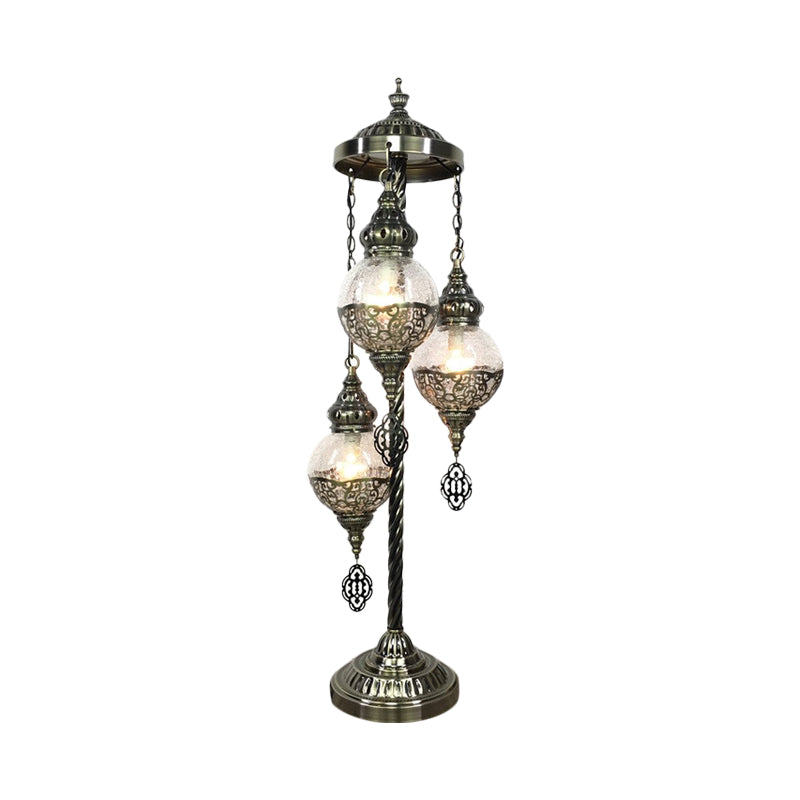 Globe Bedroom Standing Light Vintage Clear Glass 3/5/7 Heads Bronze Floor Reading Lamp Clearhalo 'Floor Lamps' 'Lamps' Lighting' 381879