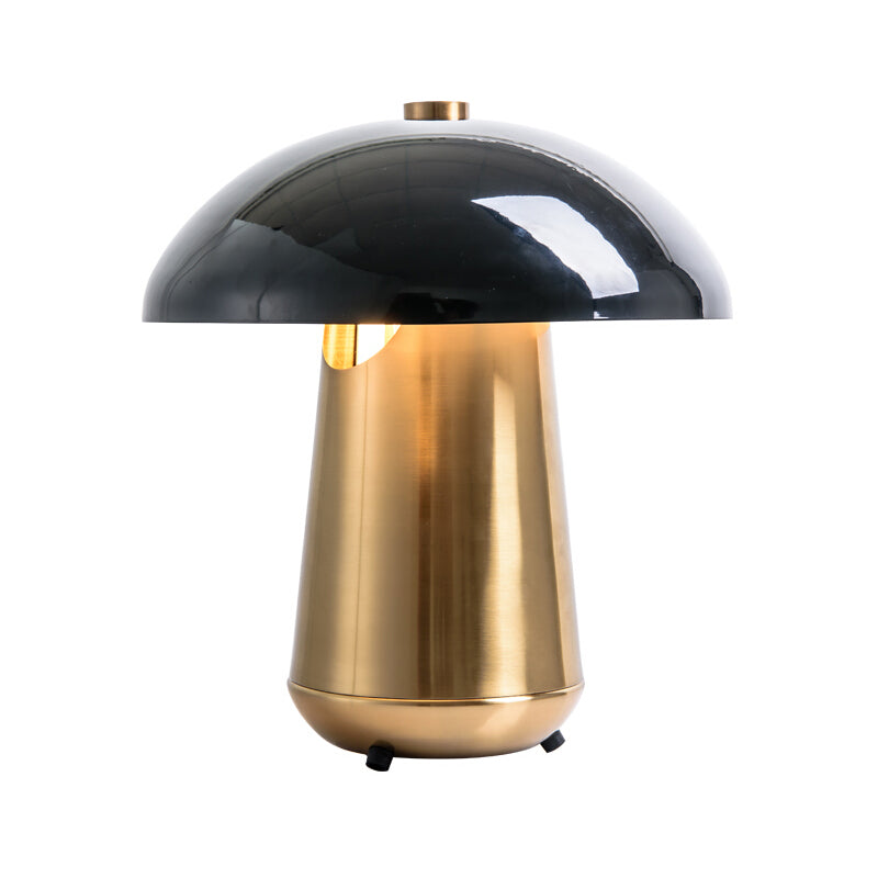 Mushroom Task Lighting Modern Metal 1 Bulb Black and Gold Small Desk Lamp, 8"/12" Wide Clearhalo 'Lamps' 'Table Lamps' Lighting' 384266