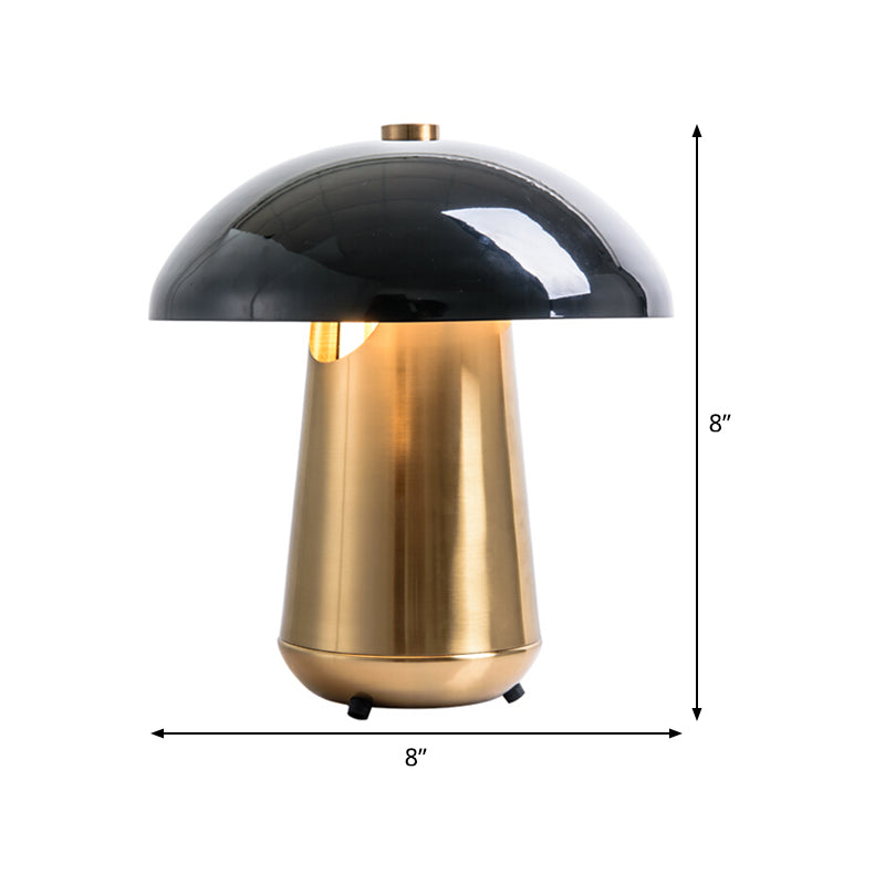 Mushroom Task Lighting Modern Metal 1 Bulb Black and Gold Small Desk Lamp, 8"/12" Wide Clearhalo 'Lamps' 'Table Lamps' Lighting' 384267