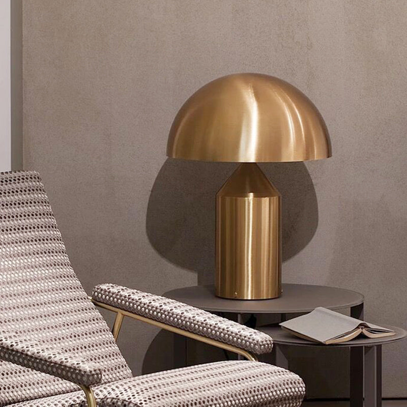 Hemisphere Nightstand Lamp Contemporary Metal 10"/15" Wide 3 Heads Gold Reading Book Light Clearhalo 'Lamps' 'Table Lamps' Lighting' 384270