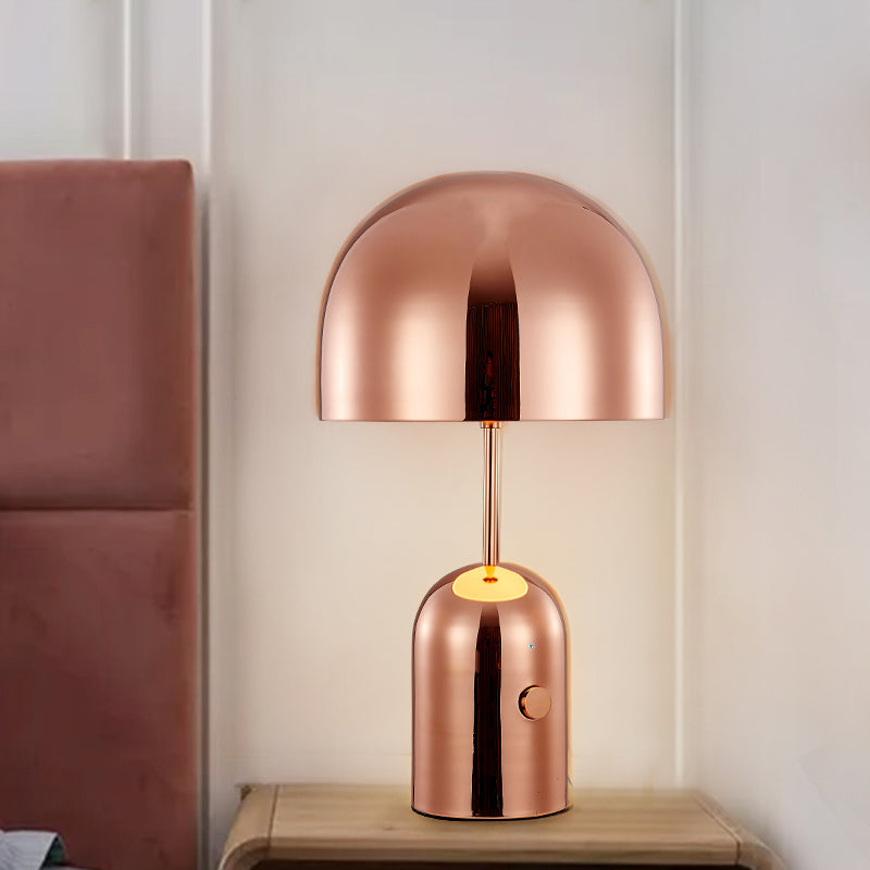 Metal Bowl Table Light Modernism 1 Bulb Small Desk Lamp in Rose Gold for Bedroom Clearhalo 'Lamps' 'Table Lamps' Lighting' 384276