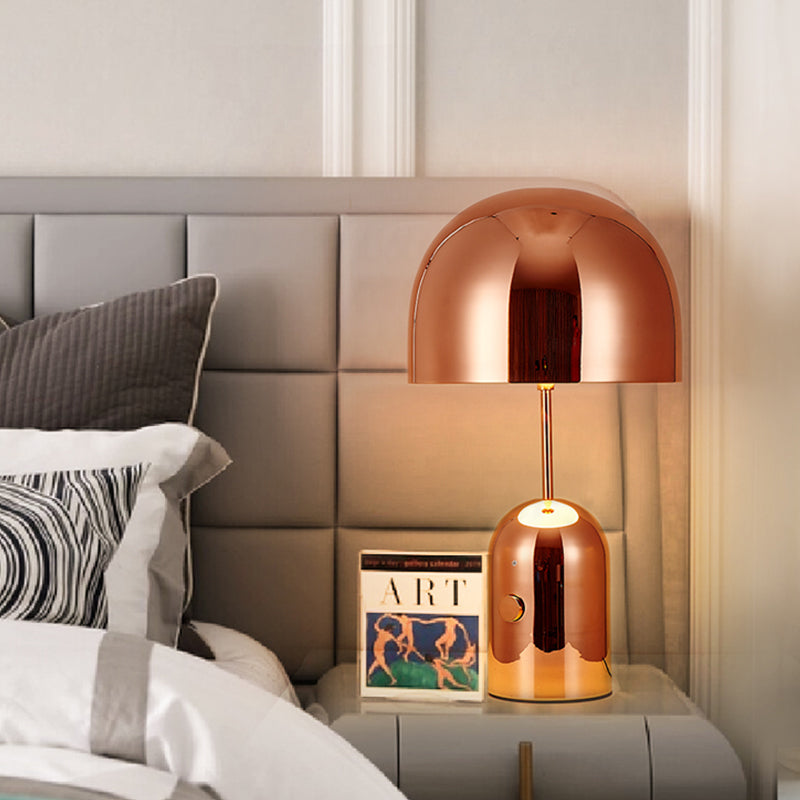 Metal Bowl Table Light Modernism 1 Bulb Small Desk Lamp in Rose Gold for Bedroom Clearhalo 'Lamps' 'Table Lamps' Lighting' 384277