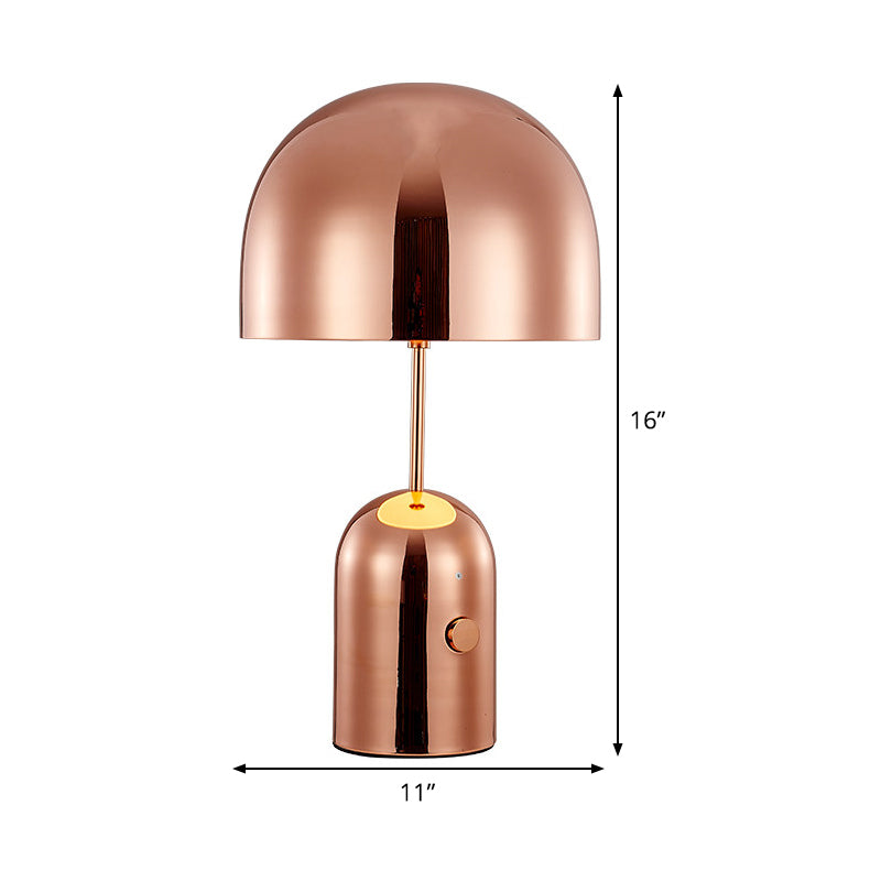 Metal Bowl Table Light Modernism 1 Bulb Small Desk Lamp in Rose Gold for Bedroom Clearhalo 'Lamps' 'Table Lamps' Lighting' 384279