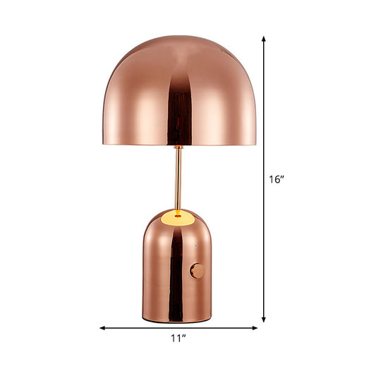 Metal Bowl Table Light Modernism 1 Bulb Small Desk Lamp in Rose Gold for Bedroom Clearhalo 'Lamps' 'Table Lamps' Lighting' 384279