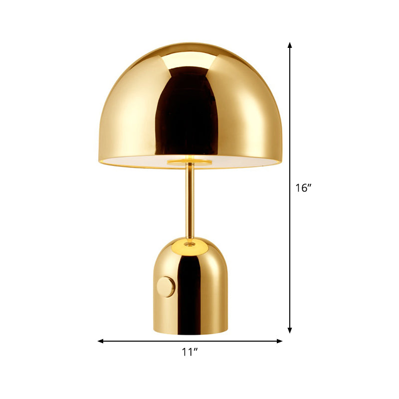 Contemporary 1 Bulb Nightstand Lamp Gold Dome Reading Book Light with Metal Shade Clearhalo 'Lamps' 'Table Lamps' Lighting' 384284