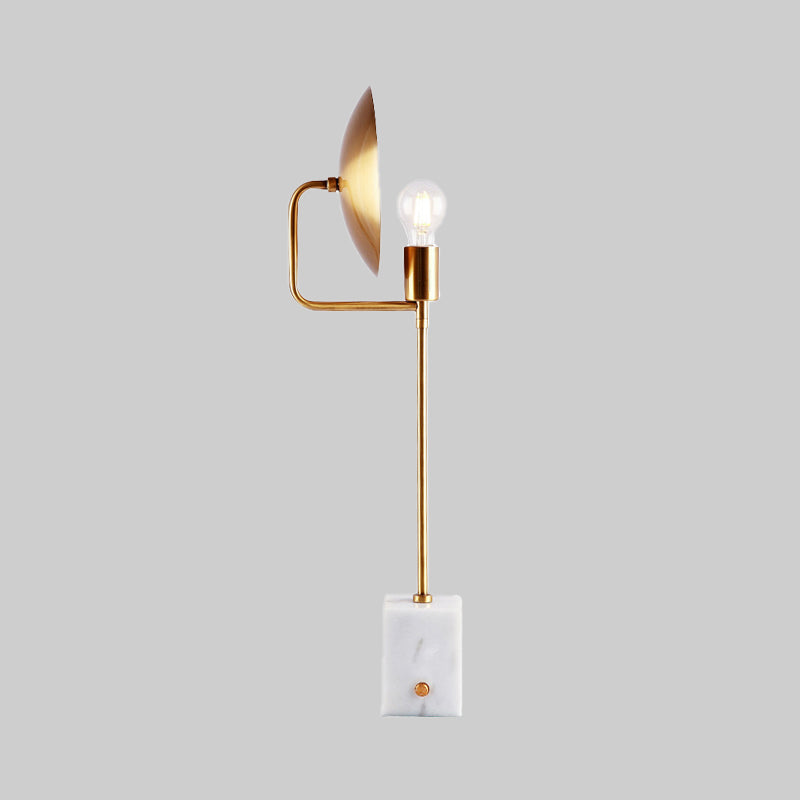 Gold Flat Desk Light Modern 1 Bulb Metal Night Table Lamp with Rectangle White Marble Base Clearhalo 'Lamps' 'Table Lamps' Lighting' 384298