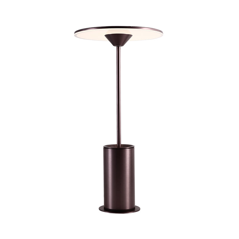 LED Circular Table Lamp Contemporary Metal Reading Book Light in Brown for Study Clearhalo 'Lamps' 'Table Lamps' Lighting' 384303