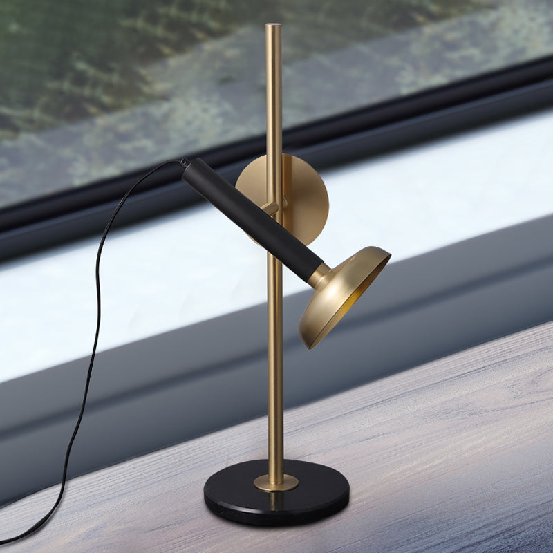 Modernism LED Task Lighting Brass Flashlight Reading Book Light with Metal Shade Clearhalo 'Lamps' 'Table Lamps' Lighting' 384336