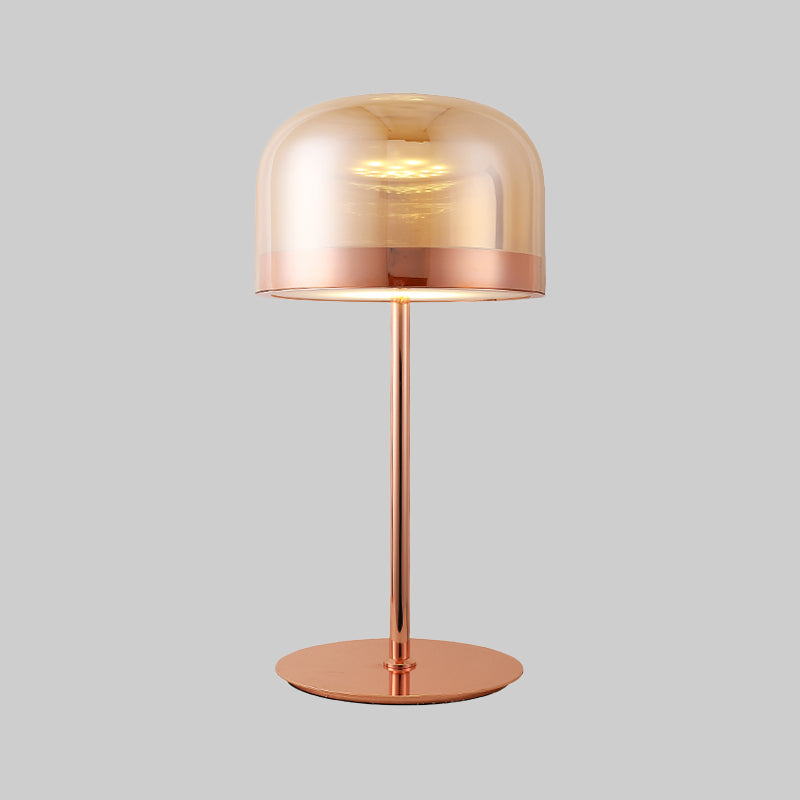 Contemporary 1 Bulb Task Lighting Rose Gold Cylinder Small Desk Lamp with Clear Glass Shade Clearhalo 'Lamps' 'Table Lamps' Lighting' 384452