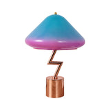 Modernist Mushroom Task Lamp Pink and Blue Glass 1 Bulb Living Room Reading Book Light Clearhalo 'Lamps' 'Table Lamps' Lighting' 384480