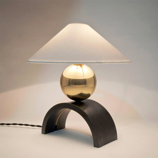 Global Metal Desk Light Modernist 1 Head Gold Task Lighting with Cone White Fabric Shade Gold Clearhalo 'Lamps' 'Table Lamps' Lighting' 384503