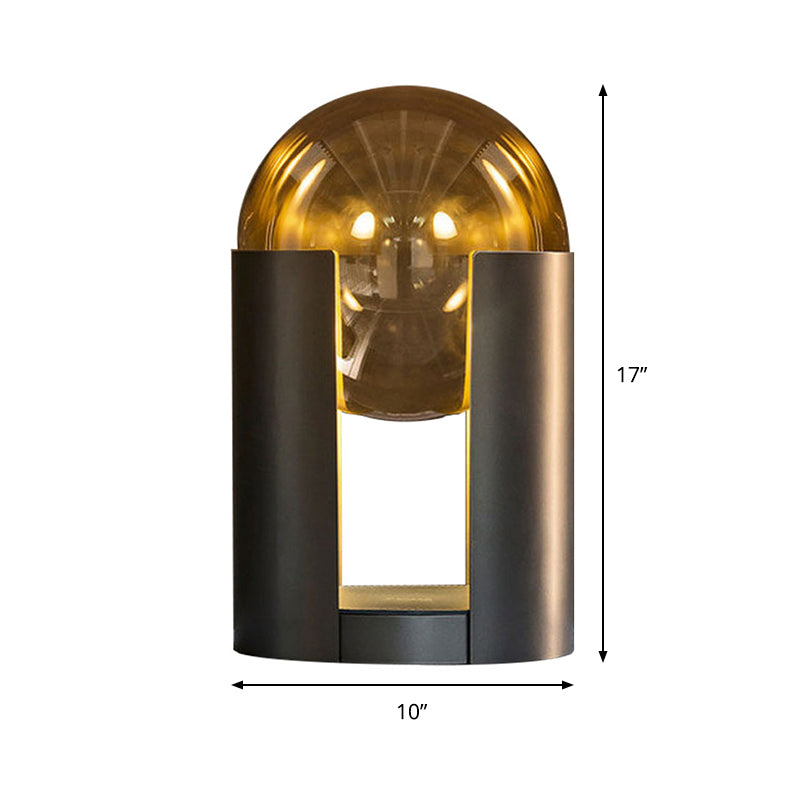 Cylindrical Desk Lamp Contemporary Metal 1 Head 8"/10" Wide Gold Task Lighting for Bedroom Clearhalo 'Lamps' 'Table Lamps' Lighting' 384560