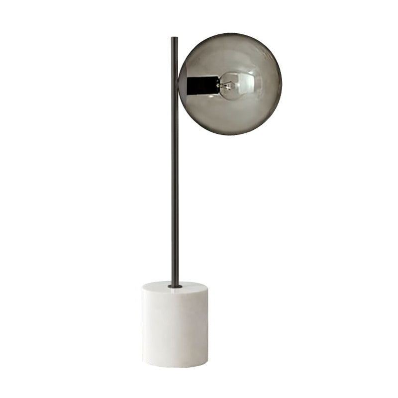 Spherical Task Lighting Contemporary Smoke Gray Glass 1 Head Living Room Small Desk Lamp Clearhalo 'Lamps' 'Table Lamps' Lighting' 384598