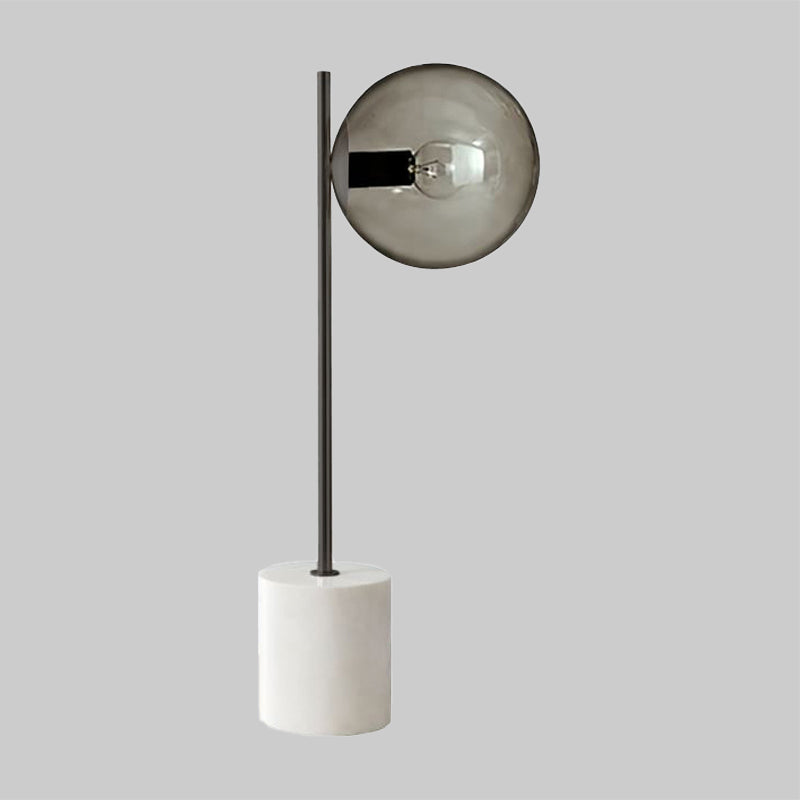 Spherical Task Lighting Contemporary Smoke Gray Glass 1 Head Living Room Small Desk Lamp Clearhalo 'Lamps' 'Table Lamps' Lighting' 384599