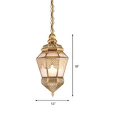 1-Bulb Metal Hanging Lamp Fixture Bohemia Style Brass Lantern Living Room Ceiling Pendant Lamp Clearhalo 'Ceiling Lights' 'Pendant Lights' 'Pendants' Lighting' 392064