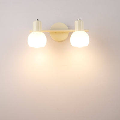 Bubble Shade Bathroom Wall Light Fixture Industrial Ivory Glass 2 Lights Black/White Sconce Lamp Clearhalo 'Cast Iron' 'Glass' 'Industrial' 'Modern wall lights' 'Modern' 'Tiffany' 'Traditional wall lights' 'Wall Lamps & Sconces' 'Wall Lights' Lighting' 39225