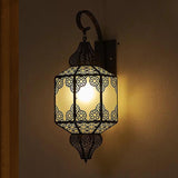 1 Head Metallic Sconce Lighting Traditional Black Lantern Outdoor Arab Wall Mount Lamp Clearhalo 'Wall Lamps & Sconces' 'Wall Lights' Lighting' 392318