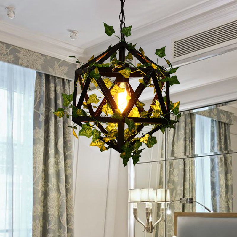 10.5"/15" W 1 Head Metal Ceiling Light Antique Pink/Green Geometric Restaurant LED Down Lighting with Plant/Cherry Blossom Clearhalo 'Art Deco Pendants' 'Cast Iron' 'Ceiling Lights' 'Ceramic' 'Crystal' 'Industrial Pendants' 'Industrial' 'Metal' 'Middle Century Pendants' 'Pendant Lights' 'Pendants' 'Tiffany' Lighting' 392368