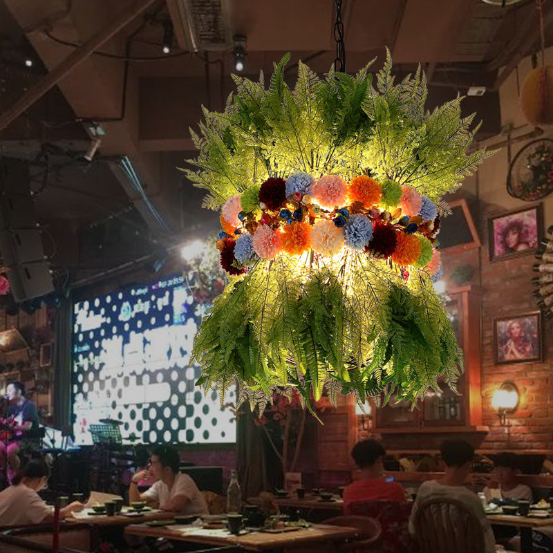 Green 1 Light Ceiling Pendant Industrial Metal Plant LED Drop Lamp for Restaurant Clearhalo 'Art Deco Pendants' 'Cast Iron' 'Ceiling Lights' 'Ceramic' 'Crystal' 'Industrial Pendants' 'Industrial' 'Metal' 'Middle Century Pendants' 'Pendant Lights' 'Pendants' 'Tiffany' Lighting' 392382