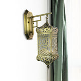 Metal Brass Wall Light Fixture Lantern 1 Light Antiqued Arab Wall Mounted Lamp for Corridor Clearhalo 'Wall Lamps & Sconces' 'Wall Lights' Lighting' 392433