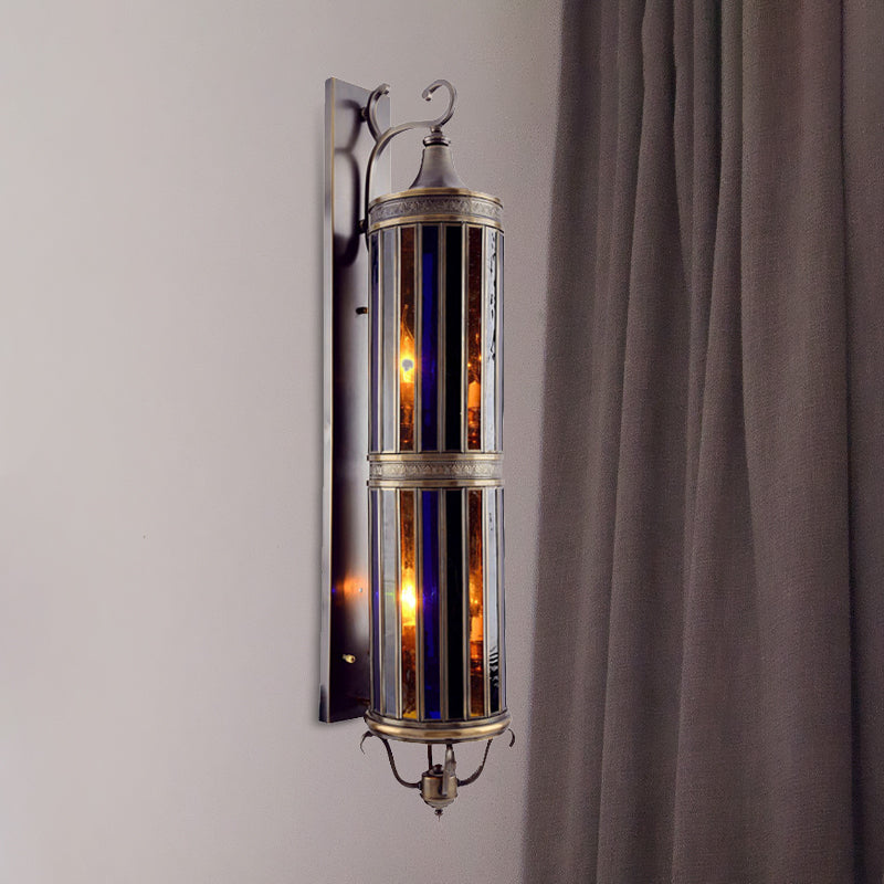 Cylinder Bedroom Wall Lighting Vintage Metal 6-Head Brass/Bronze Finish Arab Sconce Lamp Clearhalo 'Wall Lamps & Sconces' 'Wall Lights' Lighting' 392467