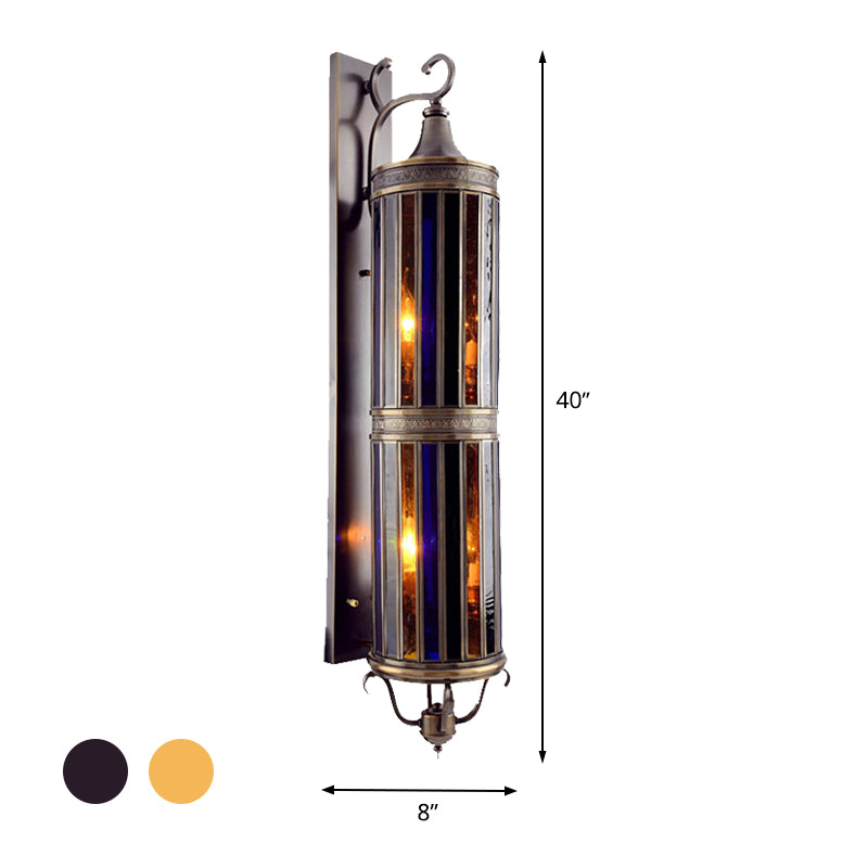 Cylinder Bedroom Wall Lighting Vintage Metal 6-Head Brass/Bronze Finish Arab Sconce Lamp Clearhalo 'Wall Lamps & Sconces' 'Wall Lights' Lighting' 392470