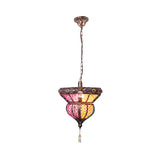 1-Head Metal Suspension Lamp Traditional Rust Urn Shaped Restaurant Pendant Ceiling Light Clearhalo 'Ceiling Lights' 'Pendant Lights' 'Pendants' Lighting' 392788