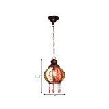 Metal Rust Hanging Pendant Sphere 1 Head Bohemian Ceiling Suspension Lamp for Bedroom Clearhalo 'Ceiling Lights' 'Pendant Lights' 'Pendants' Lighting' 392824