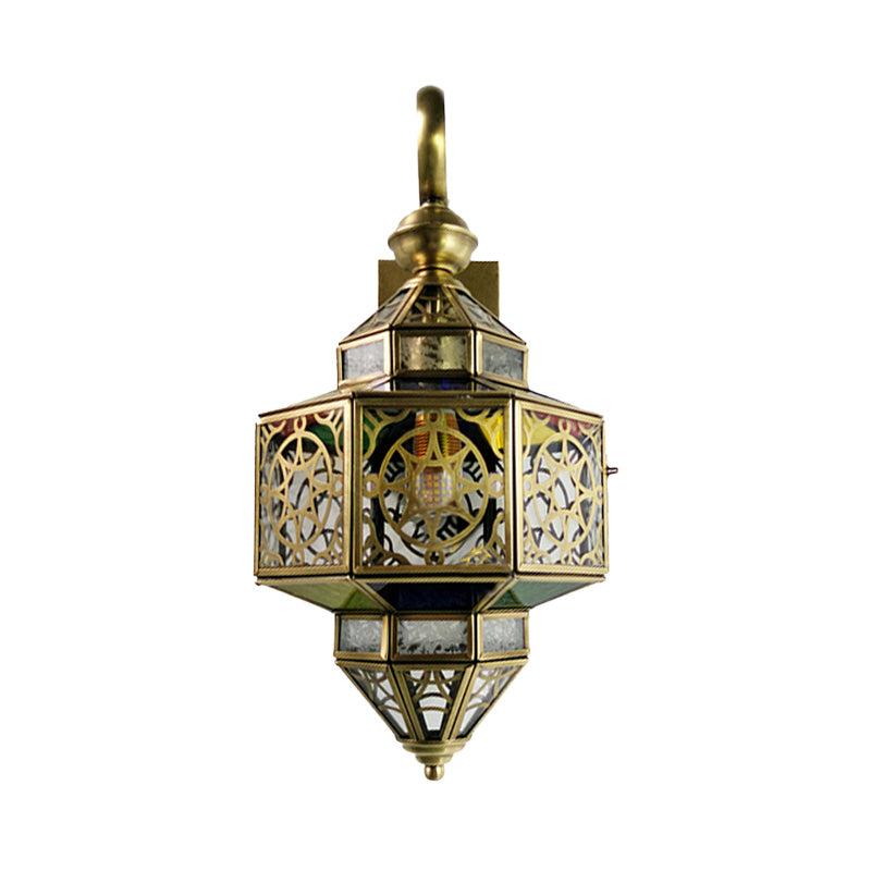 Metal Brass Sconce Light Fixture Hollow Out 1-Bulb Arab Wall Mounted Lamp for Restaurant Clearhalo 'Wall Lamps & Sconces' 'Wall Lights' Lighting' 393405