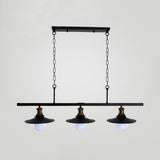 Flared Metal Hanging Ceiling Light Industrial 2/3 Lights Kitchen Pendant Light with Adjustable Chain in Black Clearhalo 'Ceiling Lights' 'Island Lights' Lighting' 39460