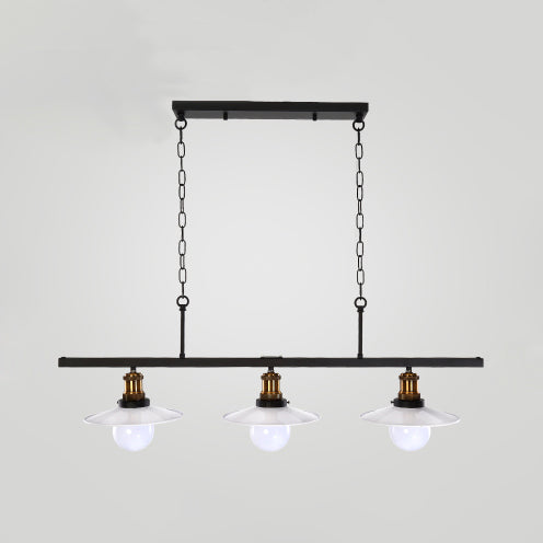 Cone Metal Hanging Pendant Industrial 2/3-Light Kitchen Island Light Fixture in White with Chain Clearhalo 'Ceiling Lights' 'Island Lights' Lighting' 39474