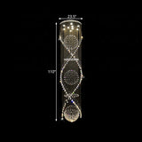 Twirling Waterfall Crystal LED Drop Lamp Modern 9 Bulbs Living Room Multi Pendant Light Clearhalo 'Ceiling Lights' 'Modern Pendants' 'Modern' 'Pendant Lights' 'Pendants' Lighting' 398755