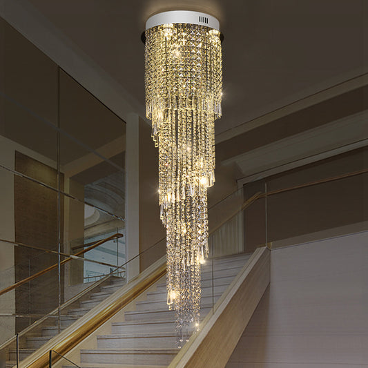 Contemporary Raindrop Pendant Light 12-Head Crystal LED Multi Ceiling Lamp in Silver Silver Clearhalo 'Ceiling Lights' 'Modern Pendants' 'Modern' 'Pendant Lights' 'Pendants' Lighting' 398816