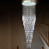 Silver Orbs and Rods Suspension Light Modern Crystal 13 Bulbs Stair Multi Pendant Chandelier Clearhalo 'Ceiling Lights' 'Modern Pendants' 'Modern' 'Pendant Lights' 'Pendants' Lighting' 398822