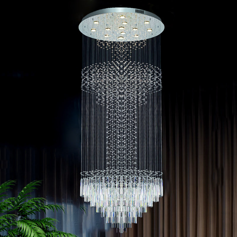 13-Head Orbs and Rods Hanging Light Contemporary Silver Crystal LED Cluster Pendant Light Clearhalo 'Ceiling Lights' 'Modern Pendants' 'Modern' 'Pendant Lights' 'Pendants' Lighting' 398857