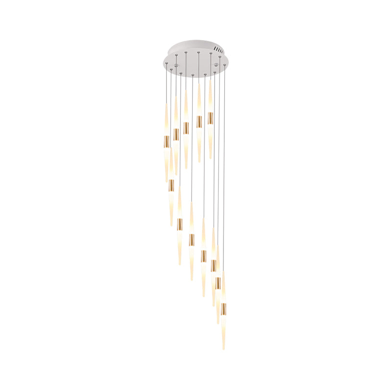 Acrylic Spiral Hanging Lighting Modernist 8/12/18 Lights Stair LED Multi Lamp Pendant in White Clearhalo 'Ceiling Lights' 'Modern Pendants' 'Modern' 'Pendant Lights' 'Pendants' Lighting' 398889