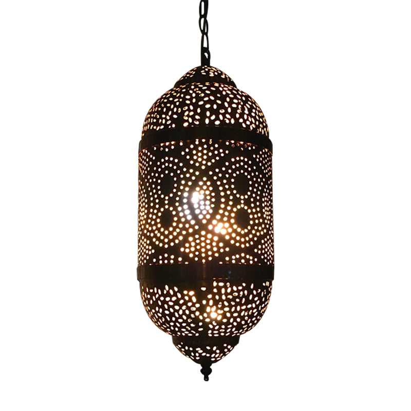 Metal Brass Hanging Lamp Egg/Vase/Capsule 1-Head Arab Pendant Ceiling Light with Oval/Spot/Double Ring Pattern Clearhalo 'Ceiling Lights' 'Pendant Lights' 'Pendants' Lighting' 399632