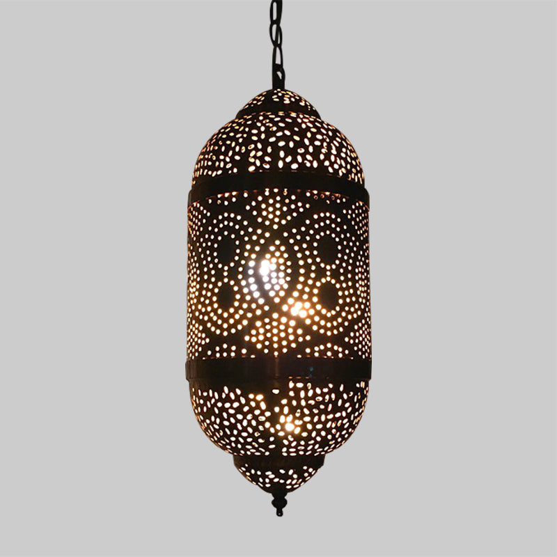 Metal Brass Hanging Lamp Egg/Vase/Capsule 1-Head Arab Pendant Ceiling Light with Oval/Spot/Double Ring Pattern Clearhalo 'Ceiling Lights' 'Pendant Lights' 'Pendants' Lighting' 399633