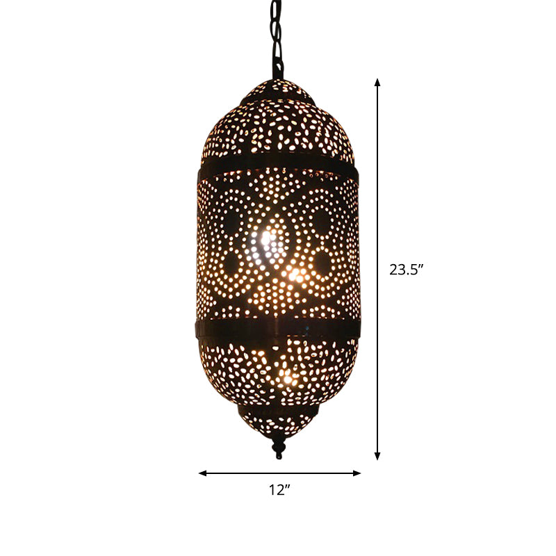 Metal Brass Hanging Lamp Egg/Vase/Capsule 1-Head Arab Pendant Ceiling Light with Oval/Spot/Double Ring Pattern Clearhalo 'Ceiling Lights' 'Pendant Lights' 'Pendants' Lighting' 399634