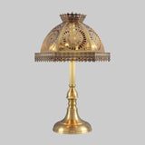 Brass Dome Table Lamp Art Deco Metallic 1 Head Living Room Nightstand Lamp with Hollowed Out Design Clearhalo 'Lamps' 'Table Lamps' Lighting' 399818