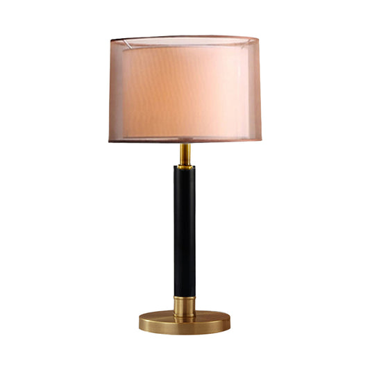 Modernism Drum Task Lighting Fabric 1 Bulb Small Desk Lamp in Gold for Living Room Clearhalo 'Lamps' 'Table Lamps' Lighting' 399988