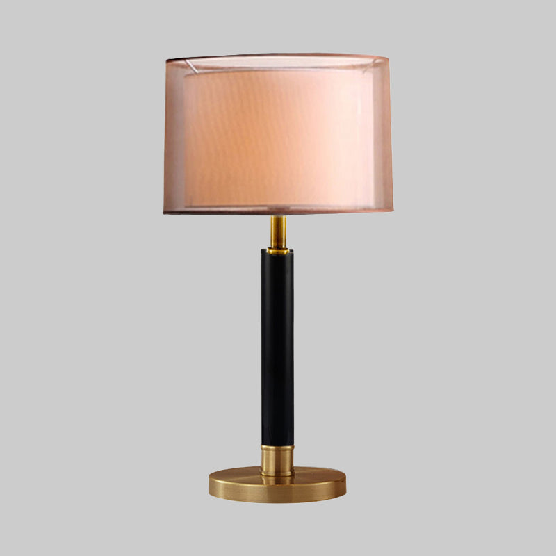 Modernism Drum Task Lighting Fabric 1 Bulb Small Desk Lamp in Gold for Living Room Clearhalo 'Lamps' 'Table Lamps' Lighting' 399989