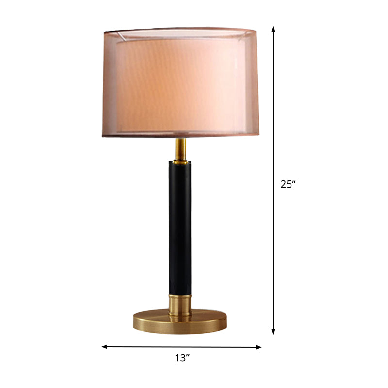 Modernism Drum Task Lighting Fabric 1 Bulb Small Desk Lamp in Gold for Living Room Clearhalo 'Lamps' 'Table Lamps' Lighting' 399990