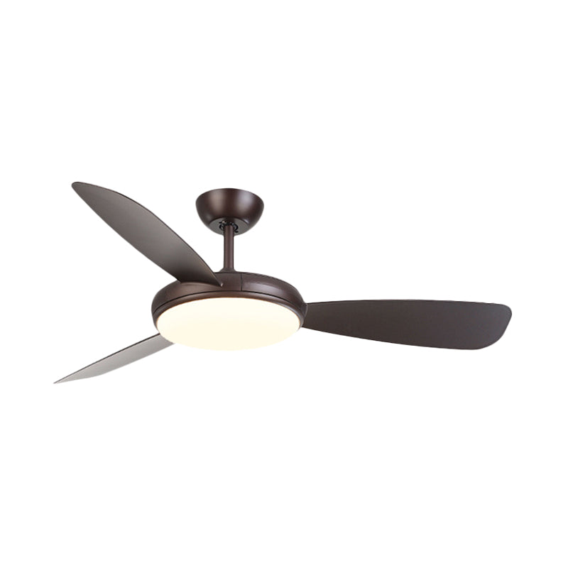 Black LED Ceiling Fan Lamp Modernist Acrylic 3 Blades Semi Flush Mounted Lamp for Bedroom, 42" Wide Clearhalo 'Ceiling Fans with Lights' 'Ceiling Fans' 'Modern Ceiling Fans' 'Modern' Lighting' 400123