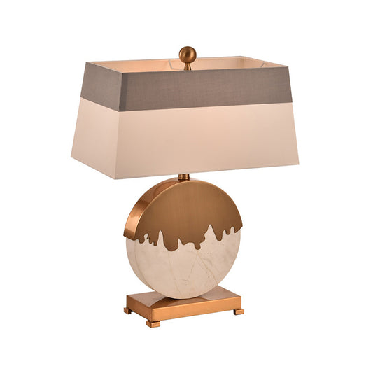 1 Head Bedroom Task Lighting Modern Gold Nightstand Lamp with Pagoda Fabric Shade Clearhalo 'Lamps' 'Table Lamps' Lighting' 400168
