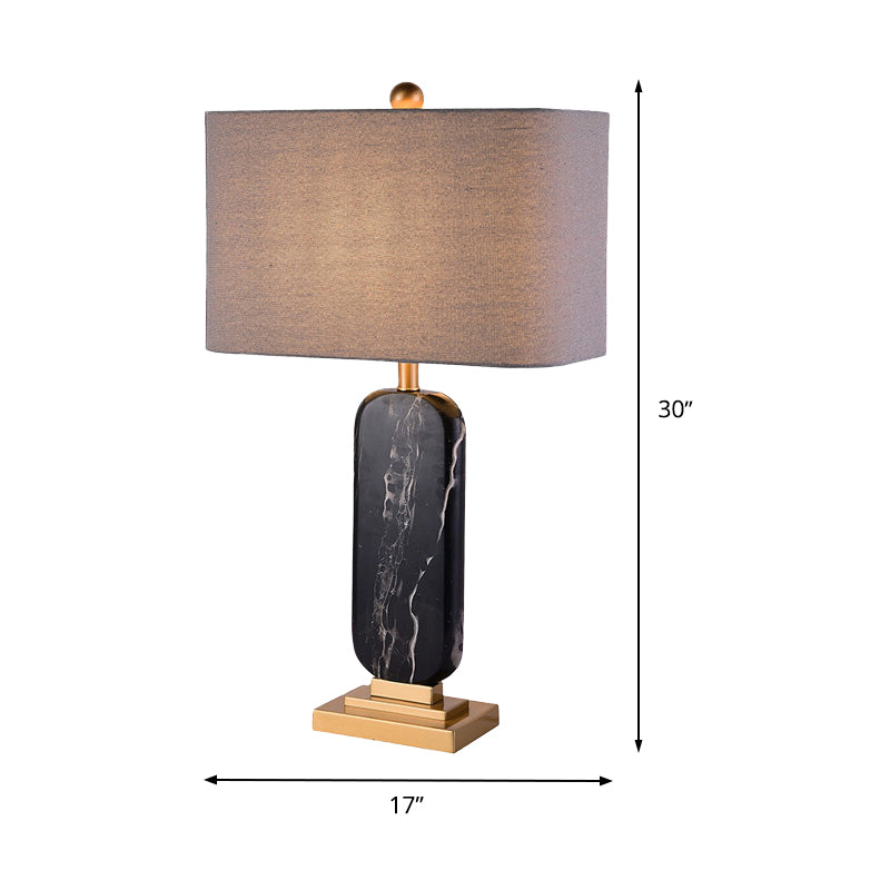 1 Head Shaded Task Lighting Contemporary Fabric Small Desk Lamp in Black for Bedside Clearhalo 'Lamps' 'Table Lamps' Lighting' 400214