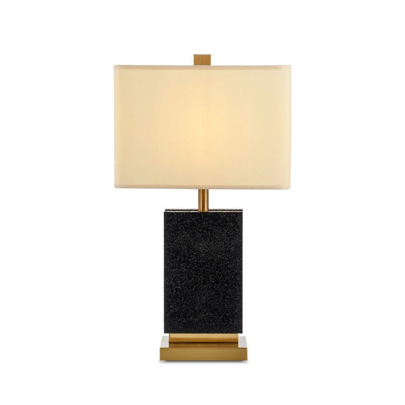 Contemporary 1 Bulb Desk Light Black Rectangular Night Table Lamp with Fabric Shade Clearhalo 'Lamps' 'Table Lamps' Lighting' 400222