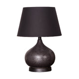 Contemporary Tapered Drum Task Lighting Fabric 1 Bulb Night Table Lamp in Black Clearhalo 'Lamps' 'Table Lamps' Lighting' 400278